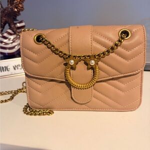 Elegant Pink Quilted Chain Bag